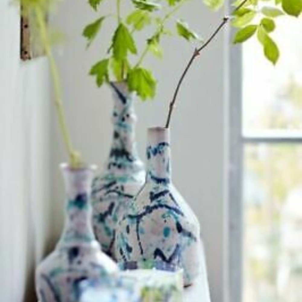 New in Box Anthropologie Vernon Splatter Vase Size M